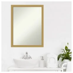 Amanti Art Grace Brushed Gold Narrow Non-Beveled Bathroom Wall Mirror - 20 X 26 In. 18 Amanti Art Grace Brushed Gold Narrow Non-Beveled Bathroom Wall Mirror - 20 X 26 In. -Laural Home Shop ec710c8002bddde2 6193 w800 h800 b1 p0