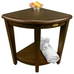 DecoTeak Oasis Teak Corner Shower Stool, Table With Shelf, 16"x18" 24 DecoTeak Oasis Teak Corner Shower Stool, Table With Shelf, 16"x18" -Laural Home Shop ec710f900fdcfef9 9082 w800 h800 b1 p0