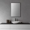 Altair Sassi Rectangle Bathroom/Vanity Aluminum Framed Wall Mirror, Matt Black, 24" -Laural Home Shop ed11b374028610ed 4755 w800 h800 b0 p0