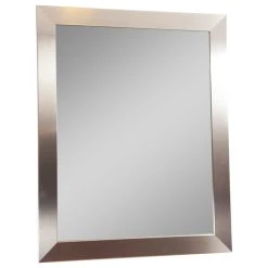 Brandt Works Home Decorative Modern Silver Wall Mirror, 32"x36"