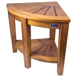 SeaTeak Teak Shower And Spa Corner Seat-Oiled Finish