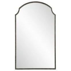 Vhomes Lights Beautiful Arch Top Metal Frame Wall Mirror, Rich Dark Bronze