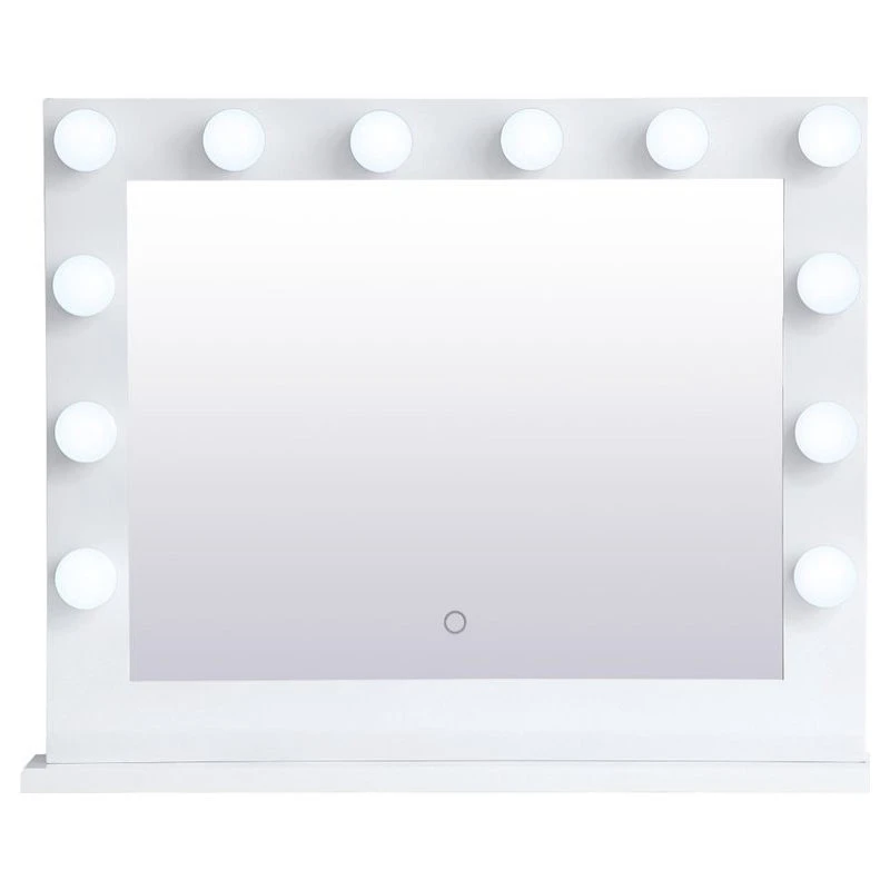 Elegant Furniture & Lighting Elegant Decor Brenda 26" X 32" Plug In LED Vanity Mirror In White 3 Elegant Furniture & Lighting Elegant Decor Brenda 26" X 32" Plug In LED Vanity Mirror In White