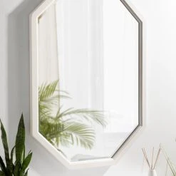 Uniek Hogan Framed Octagon Wall Mirror, White, 24x36 -Laural Home Shop f001d9ba00c78cee 5046 w800 h800 b0 p0
