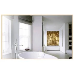 LEDEL Rectangle Framed Bathroom Vanity Mirror Accent Wall Mirror, Gold, 48"w X 30"h -Laural Home Shop f0814a310332b19e 3626 w800 h800 b1 p0