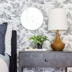 HomeRoots Furniture HomeRoots 12" X 12" Minimalist Round Mirror With Beveled Edge -Laural Home Shop f0815d570065bdeb 6004 w800 h800 b0 p0