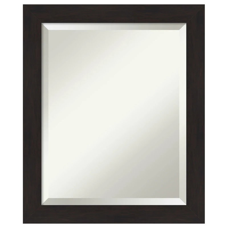 Amanti Art Furniture Espresso Narrow Beveled Bathroom Wall Mirror - 19.5 X 23.5 In. 3 Amanti Art Furniture Espresso Narrow Beveled Bathroom Wall Mirror - 19.5 X 23.5 In.