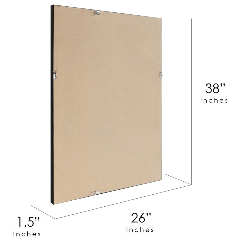 Head West, Inc. Head West Glossy Black Edge-to-Edge Float Framed Mirror - 26x38 4 Head West, Inc. Head West Glossy Black Edge-to-Edge Float Framed Mirror - 26x38 - Image 2