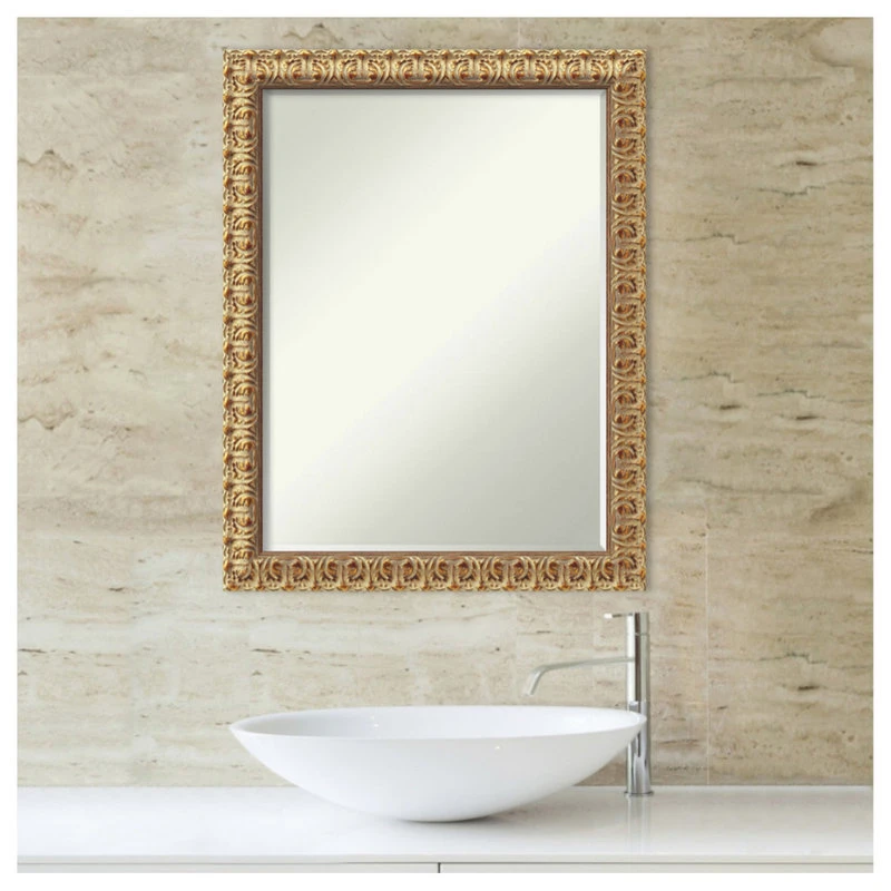 Amanti Art Florentine Gold Petite Bevel Wood Bathroom Wall Mirror 21.5 X 27.5 In. 7 Amanti Art Florentine Gold Petite Bevel Wood Bathroom Wall Mirror 21.5 X 27.5 In. - Image 5
