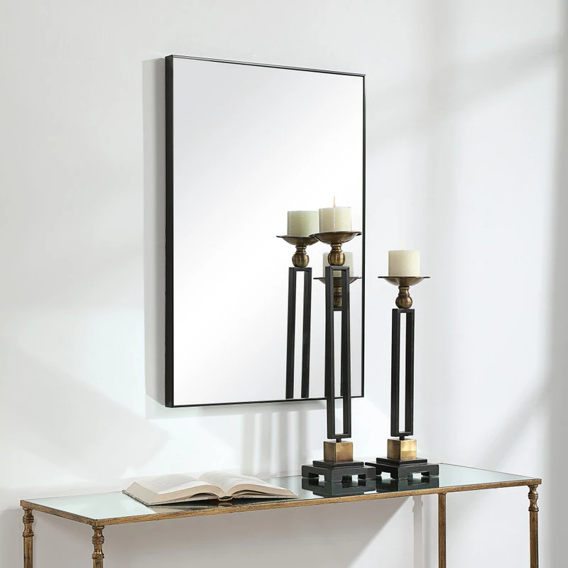 FIND Thin Frame Minimalist Mirror, Black 5 FIND Thin Frame Minimalist Mirror, Black - Image 3
