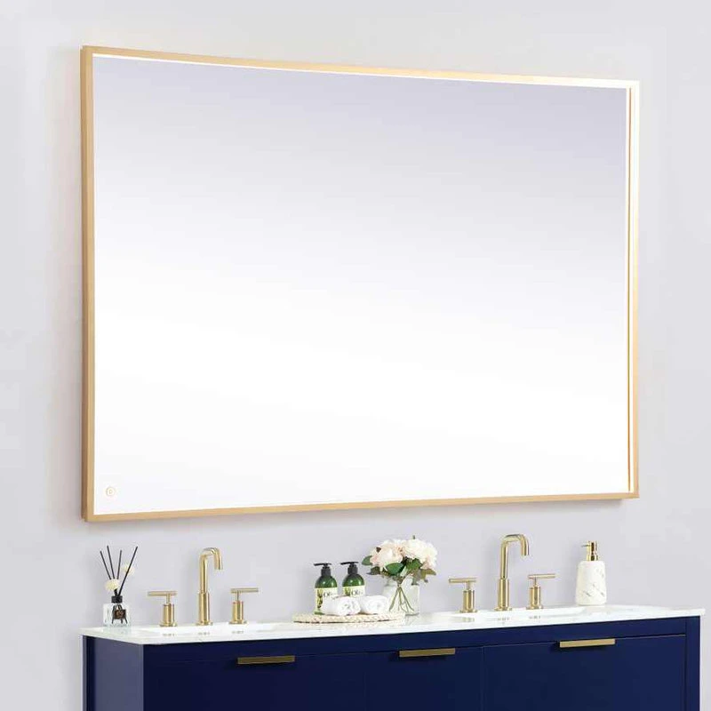 Elegant Furniture & Lighting Modern Brass Led Mirror 7 Elegant Furniture & Lighting Modern Brass Led Mirror - Image 5