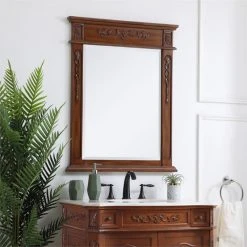 Elegant Furniture & Lighting Elegant Decor Danville 36" X 28" Wood Bathroom Mirror In Distressed Brown Teak -Laural Home Shop f191e94703a692b0 3207 w800 h800 b0 p0