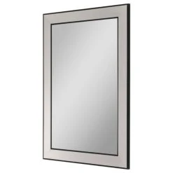 Hitchcock Butterfield Silhana Brushed Silver And Black Mirror, 26.5"x36.5"