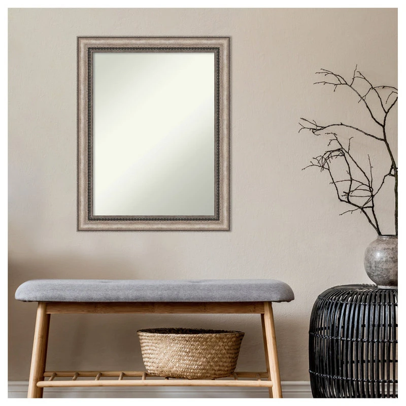 Amanti Art Lyla Ornate Silver Non-Beveled Bathroom Wall Mirror - 22.25 X 28.25 In. 7 Amanti Art Lyla Ornate Silver Non-Beveled Bathroom Wall Mirror - 22.25 X 28.25 In. - Image 5