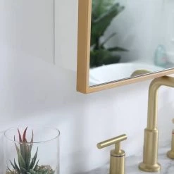 Elegant Furniture & Lighting Metal Mirror Medicine Cabinet 20"x28", Brass Finish 14 Elegant Furniture & Lighting Metal Mirror Medicine Cabinet 20"x28", Brass Finish -Laural Home Shop f3c10bd30ec5b04b 7253 w800 h800 b0 p0