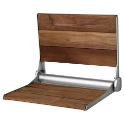 Anzzi Saxon 17 In. Teak Wall Mounted Folding Shower Seat