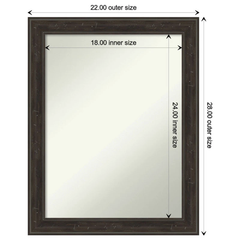 Amanti Art Shipwreck Greywash Narrow Non-Beveled Bathroom Wall Mirror - 22 X 28 In. 6 Amanti Art Shipwreck Greywash Narrow Non-Beveled Bathroom Wall Mirror - 22 X 28 In. - Image 4