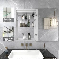 Modland Recessed Or Surface Mount Frameless Medicine Cabinet W/ LED Light & 2 Mirrors, Right Door -Laural Home Shop f4017ac503196855 4077 w800 h800 b0 p0