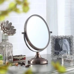 HomeRoots Vintage Style Copper 7X Magnification Vanity Mirror -Laural Home Shop f411437b026c2f8a 0866 w800 h800 b0 p0
