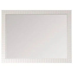 Vinnova Savona Rectangular Bathroom/Vanity Wave Framed Wall Mirror, White, 48 Inch