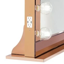 Impressions Vanity Company Hollywood Reflection Plus Vanity Mirror, Rose Gold, Clear Led Globe Bulbs -Laural Home Shop f47158e8001b3fb6 4000 w800 h800 b0 p0