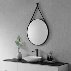 Altair Epoca 28" Circle Bathroom/Vanity Aluminum Framed Wall Mirror, Matt Black 17 Altair Epoca 28" Circle Bathroom/Vanity Aluminum Framed Wall Mirror, Matt Black -Laural Home Shop f4b1518f028856ce 4628 w800 h800 b0 p0
