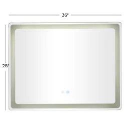 Brimfield & May Modern Silver Glass Anti Fog Mirror 561824 -Laural Home Shop f5410e42029f8820 7957 w800 h800 b1 p0