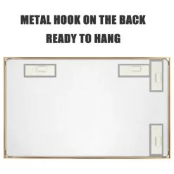 LEDEL Rectangle Framed Bathroom Vanity Mirror Accent Wall Mirror, Gold, 40"wx24"h -Laural Home Shop f5b1963503318d67 3649 w800 h800 b1 p0