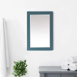 Altair Sutton Rectangular Bathroom Wood Framed Wall Mirror, Royal Green, 24" -Laural Home Shop f61147f70244a352 5450 w800 h800 b0 p0