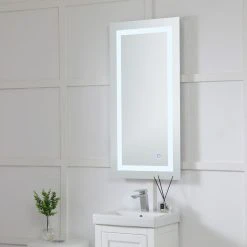 Elegant Furniture & Lighting Touch Sensor Hardwired LED Mirror, Color Changing Temp 3000K/4200K/6400K, 20"x40 -Laural Home Shop f651693d0c706a9f 2981 w800 h800 b0 p0