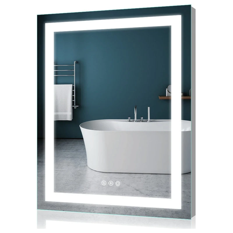 Kiva Rhyme LED Backlit Mirror With Anti-Fog Function, 28"x36"-3 Button 3 Kiva Rhyme LED Backlit Mirror With Anti-Fog Function, 28"x36"-3 Button