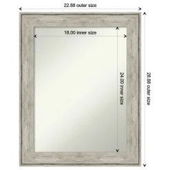 Amanti Art Crackled Metallic Non-Beveled Bathroom Wall Mirror - 23 X 29 In. -Laural Home Shop f6c1980702bddc4c 6143 w800 h800 b1 p0