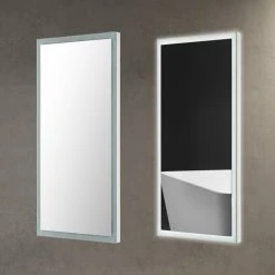 Dowell K&B Supplies Richter LED Mirror, White, 16"wx32"hx1"d -Laural Home Shop f6d185a4007a00e7 8699 w800 h800 b0 p0