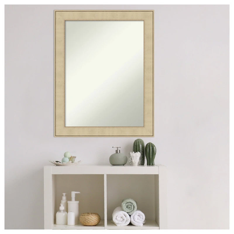 Amanti Art Classic Honey Silver Non-Beveled Bathroom Wall Mirror - 22 X 28 In. 10 Amanti Art Classic Honey Silver Non-Beveled Bathroom Wall Mirror - 22 X 28 In. - Image 8