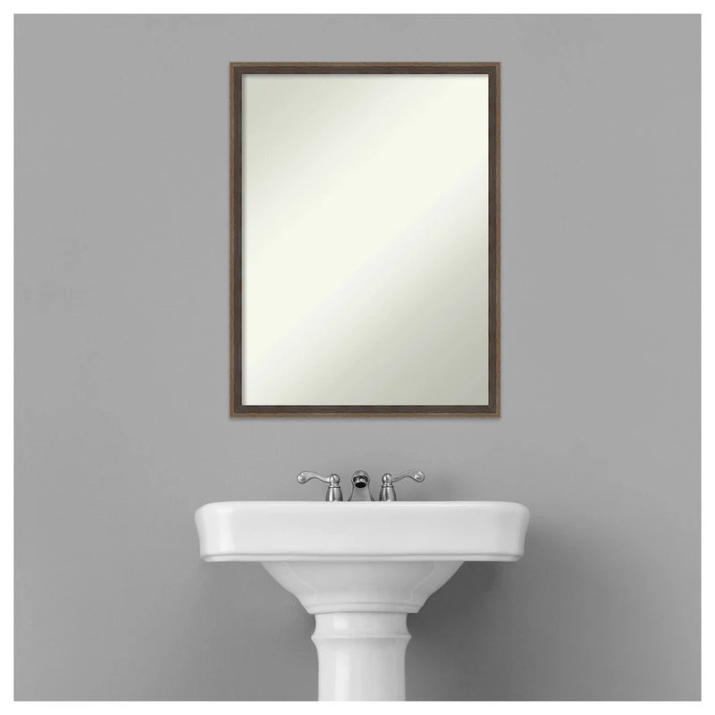 Amanti Art Hardwood Wedge Mocha Non-Beveled Wood Bathroom Wall Mirror - 19.25 X 25.25 In. 10 Amanti Art Hardwood Wedge Mocha Non-Beveled Wood Bathroom Wall Mirror - 19.25 X 25.25 In. - Image 8