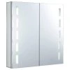 Fine Fixtures Bathroom LED Medicine Cabinet, Aluminum, Recessed/Surface Mount, 30"x30" -Laural Home Shop f84135e40e59314c 0211 w800 h800 b1 p0