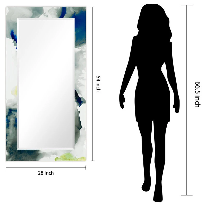 Empire Art Direct "Ephemeral" Beveled Mirror On Printed Abstarct Tempered Art Glass, 54"x28" 10 Empire Art Direct "Ephemeral" Beveled Mirror On Printed Abstarct Tempered Art Glass, 54"x28" - Image 8