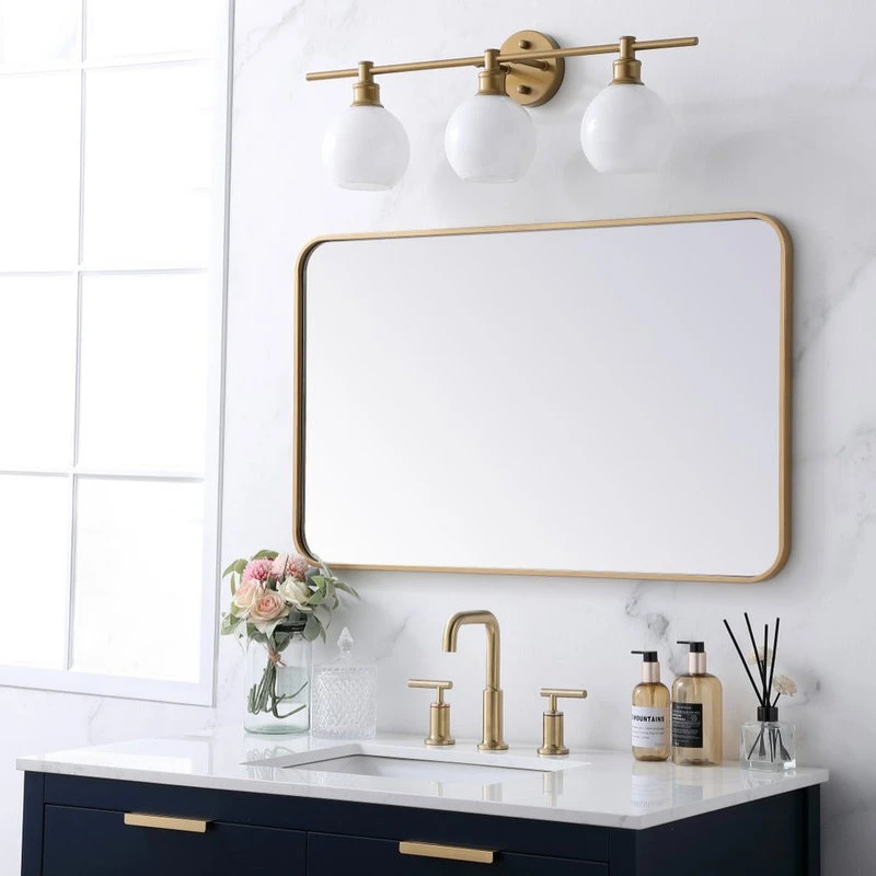 Elegant Furniture & Lighting Elegant Decor MR802236BR Soft Corner Metal Rectangular Mirror, 22"x36" 5 Elegant Furniture & Lighting Elegant Decor MR802236BR Soft Corner Metal Rectangular Mirror, 22"x36" - Image 3