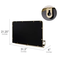 Head West, Inc. Gold Frame Rectangle Vanity Wall Mirror With Storage - 21.25" X 31.5" 13 Head West, Inc. Gold Frame Rectangle Vanity Wall Mirror With Storage - 21.25" X 31.5" -Laural Home Shop fa118ba1029e0da3 1685 w800 h800 b1 p0