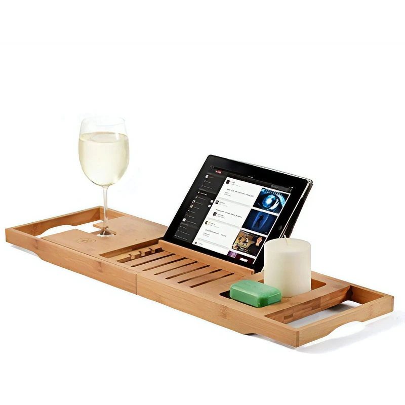 Bambusi By Belmint 100% Bamboo Bathtub Caddy With Extendable Sides 3 Bambusi By Belmint 100% Bamboo Bathtub Caddy With Extendable Sides