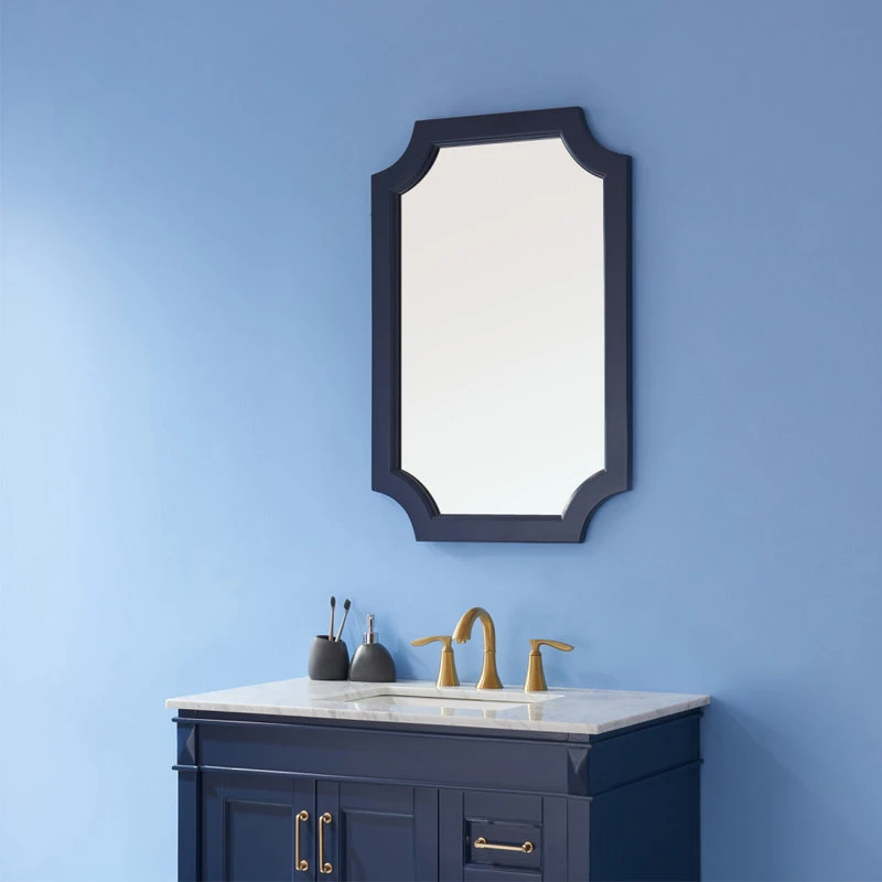 Vinnova Grossetto 24" Irregular Farmhouse Bathroom/Vanity Framed Wall Mirror, Royal Blue 6 Vinnova Grossetto 24" Irregular Farmhouse Bathroom/Vanity Framed Wall Mirror, Royal Blue - Image 4