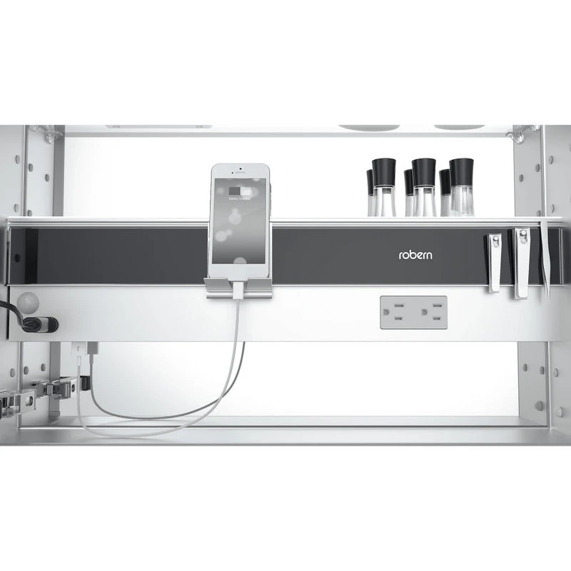 Robern M Series Cabinet 24"x40"x4" Flat Top Polished Edge Right Hinge 3 Robern M Series Cabinet 24"x40"x4" Flat Top Polished Edge Right Hinge