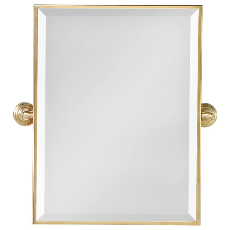 Water Creation Water-Creation Empire 18"x24" In. Metal Rectangular Mirror In Satin Gold PVD 4 Water Creation Water-Creation Empire 18"x24" In. Metal Rectangular Mirror In Satin Gold PVD - Image 2