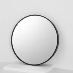 Kinger Home 32" Aluminum Black Round Mirror -Laural Home Shop fcc152a10f04b6c8 3930 w800 h800 b0 p0