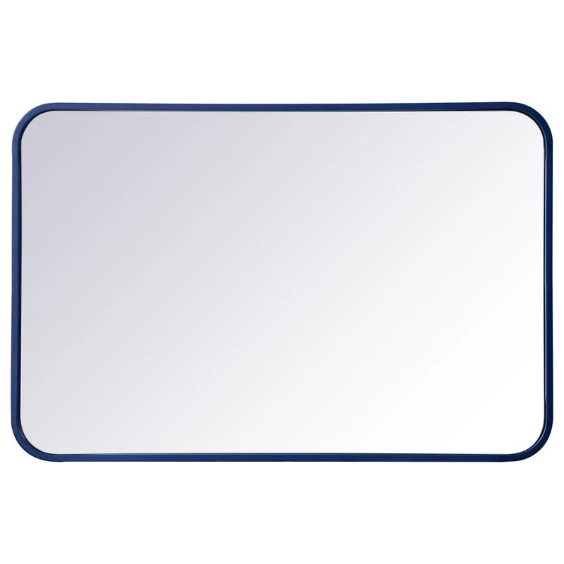 Elegant Furniture & Lighting Elegant Decor MR802030BL Soft Corner Metal Rectangular Mirror, 20"x30", Blue 9 Elegant Furniture & Lighting Elegant Decor MR802030BL Soft Corner Metal Rectangular Mirror, 20"x30", Blue - Image 7