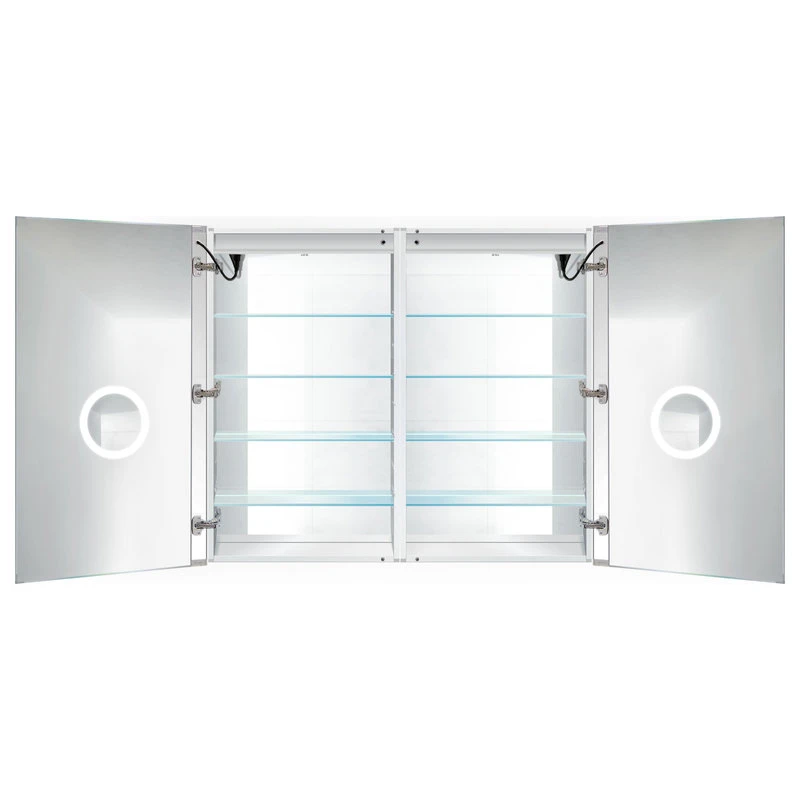 Krugg Reflections USA 48x42 Recessed Or Surface Mount Medicine Cabinet 12 Shelves, LED, Dual 4 Krugg Reflections USA 48x42 Recessed Or Surface Mount Medicine Cabinet 12 Shelves, LED, Dual - Image 2