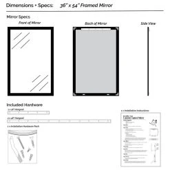 FrameMyMirror Briscoe White Framed Wall Mirror, 36" X 54" -Laural Home Shop fda1de6903ebb314 1458 w800 h800 b1 p0
