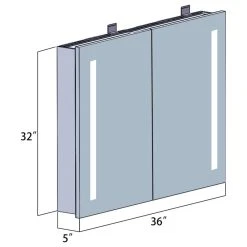 Vinnova 36" Rectangle Frameless Lighted Medicine Cabinet Wall Mounted Mirror -Laural Home Shop fe01da8f01a9c1cd 6252 w800 h800 b1 p0