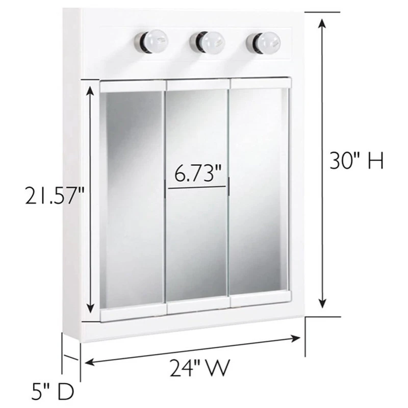 Design House Concord 24-Inch Wood Medicine Cabinet In White Gloss 6 Design House Concord 24-Inch Wood Medicine Cabinet In White Gloss - Image 4