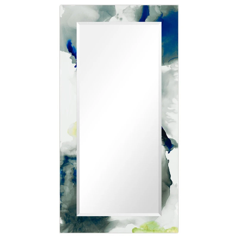 Empire Art Direct "Ephemeral" Beveled Mirror On Printed Abstarct Tempered Art Glass, 54"x28" 3 Empire Art Direct "Ephemeral" Beveled Mirror On Printed Abstarct Tempered Art Glass, 54"x28"